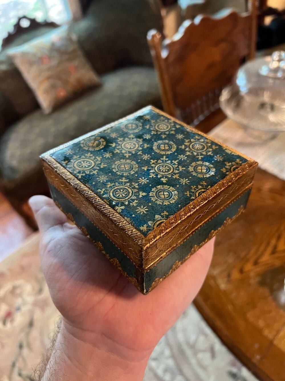 Vintage Florentine Wooden Box - Made In Italy.